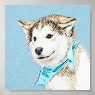 Poster Pintura De Cachorro Siberiana - Arte De Cão Origi