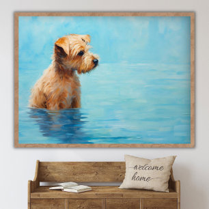 Poster Pintura de Cães Contemporâneos, Tela de Cães Abstr