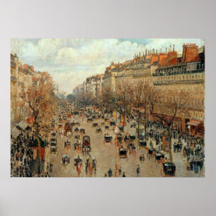 Poster Pintura de Camille Pissarro Boulevard Montmartre
