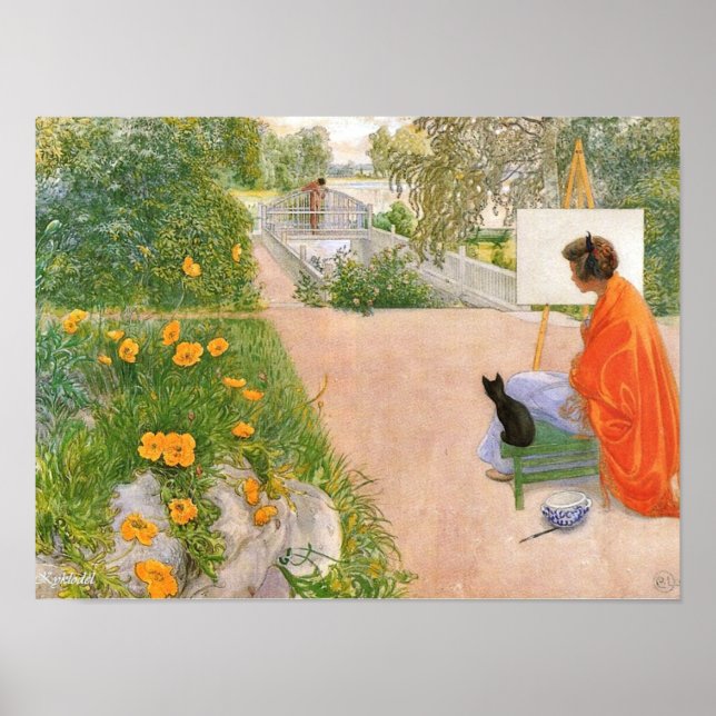 Poster Pintura de Carl Larsson, Ponte. (Frente)