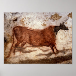 Póster Pintura de caverna de Lascaux