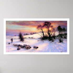 Póster Pintura de cena do inverno por Joseph Farquharson