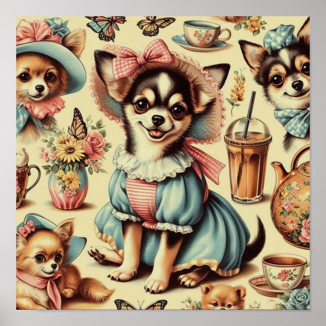 Poster Pintura de Chihuahua Puppy (Frente)