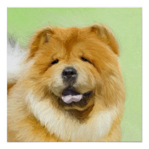 Póster Pintura De Chow Chow - Arte De Cachorro Original