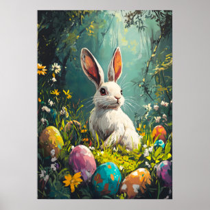 Poster Pintura de coelho da Páscoa bonita