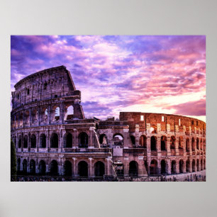 Poster Pintura de Colossaum em Roma na Canvas do sol