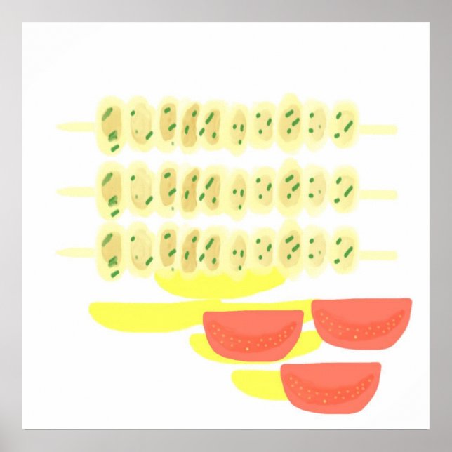 Poster pintura de comida em souvlaki greek (Frente)