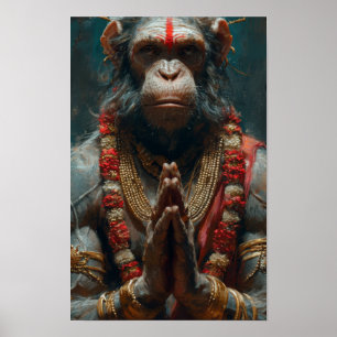 Poster Pintura de contar histórias da avó hiperrealista P