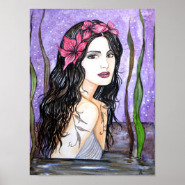 Poster Pintura de Conto de Fadas da Dama do Lago