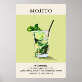 Poster Pintura de coquetel Mojito