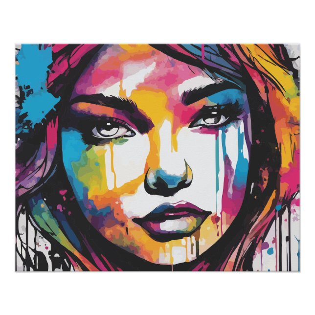 Póster Pintura de cor de água (Frente)