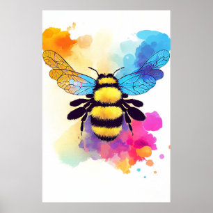 Poster Pintura de cores de animais da raça "Bee Wild Natu