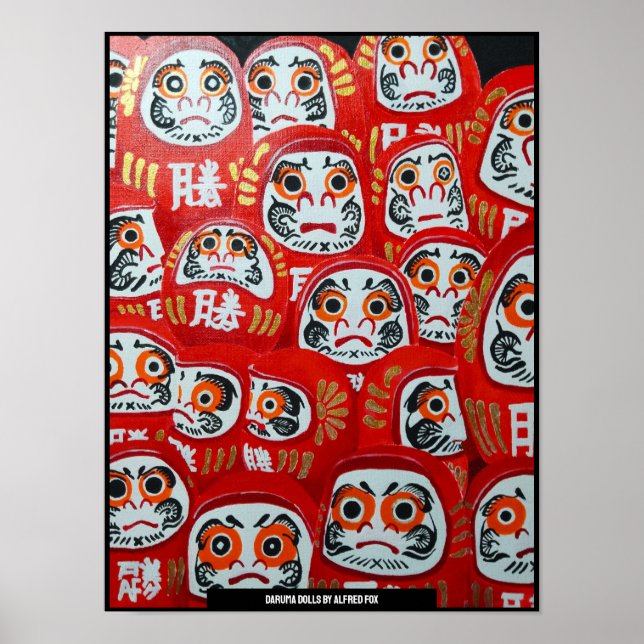 Poster Pintura de Daruma Dolls por Alfred Fox (Frente)