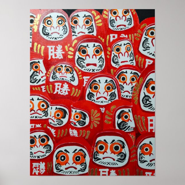 Poster Pintura de Daruma Dolls por Alfred Fox (Frente)