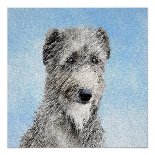 Póster Pintura De Deerhound Escocês - Cachorro Original C (Frente)