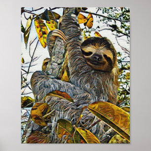 Póster Pintura de Digitas da preguiça