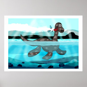 Póster Pintura de Dinossauro Plesiossauro