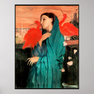 Poster Pintura de Edgar Degas, Jovem Mulher com Ibis