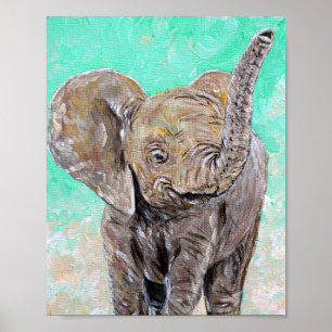 Poster Pintura de elefante bebê