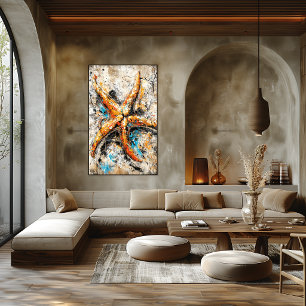 Poster Pintura de Estrela-do-Mar Expressionista Abstrata