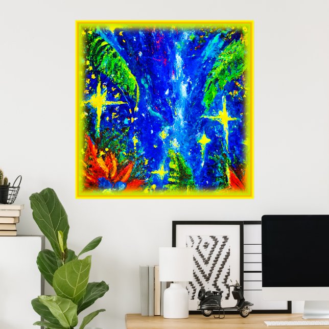 Poster Pintura De Estrelas Da Selva. Comprar Agora (Escritório em casa)