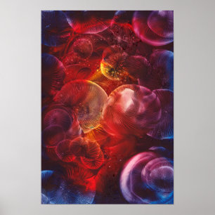 Poster Pintura de fantasia do espaço profundo pintada à m