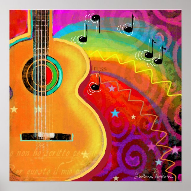 Póster Pintura de fantasia musical (Frente)