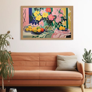 Poster Pintura de Flor Vibrante Inspirada por Matisse