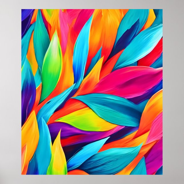 Poster Pintura de folhas tropicais (Frente)