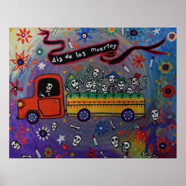 POSTER PINTURA DE FOLK ART MEXICAN FIESTA (Frente)