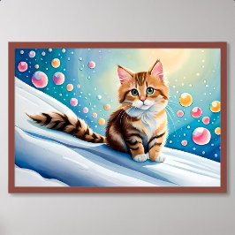 Poster Pintura de gatinho traz risos para a sala de jogos