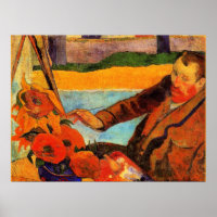 Pintura de Gauguin, Van Gogh Pintando Girassóis,