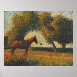 Poster Pintura de Georges Seurat: O carro engatado (1883)