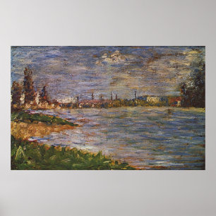Poster Pintura de Georges Seurat: Os dois bancos (1883)