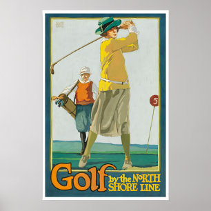 Poster Pintura de Golfe Presente de Golfer Arte de Cartaz