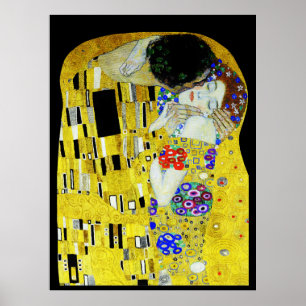 Poster Pintura de Gustav Klimt arte Beijo Amor