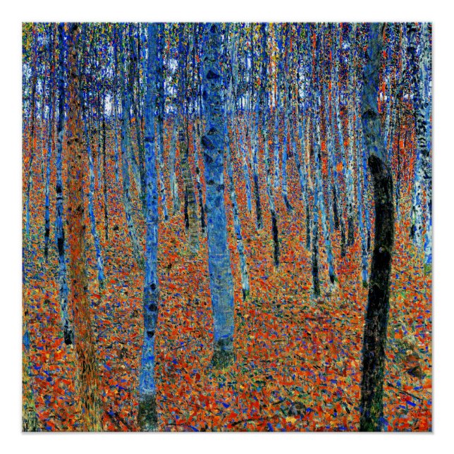 Póster Pintura de Gustav Klimt, Beech Grove I, (Frente)