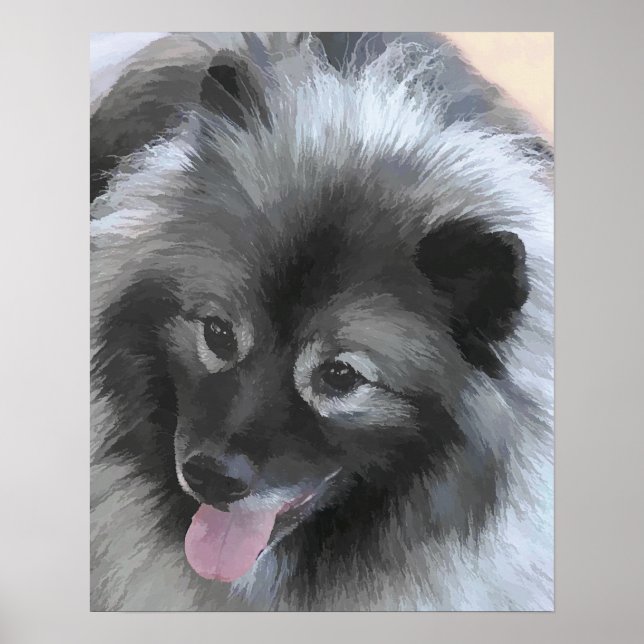 Poster Pintura de Keeshond Bailey - Arte de Cachorro Orig (Frente)