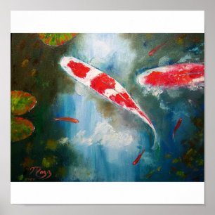 Poster Pintura de Kohaku Koi