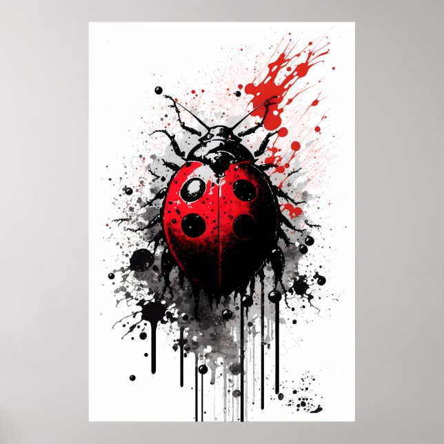 Poster Pintura de Ladybug de Tinta (Frente)