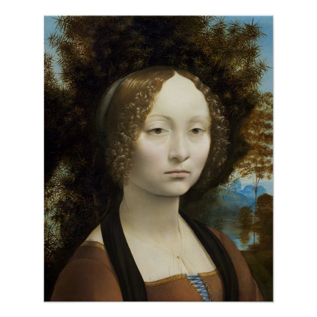 Póster Pintura De Leonardo Da Vinci Ginevra De'Benci (Frente)