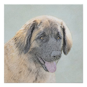 Póster Pintura de Leonberger - Arte de Cachorro Original 