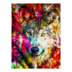 Póster Pintura de Lobo
