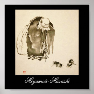 Poster Pintura de Miyamoto Musashi, c. anos 1600