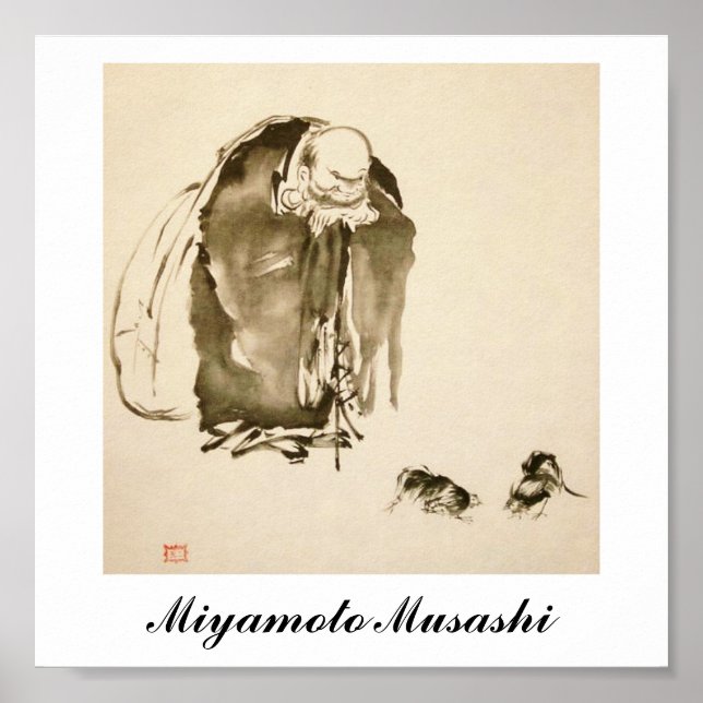 Póster Pintura de Miyamoto Musashi, c. anos 1600 (Frente)