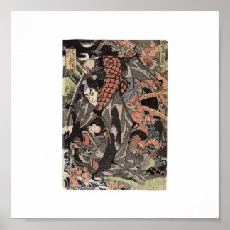 Poster Pintura de Miyamoto Musashi c. década de 1800