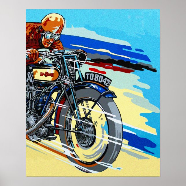Póster Pintura de motocicleta retrorreflectora (Frente)