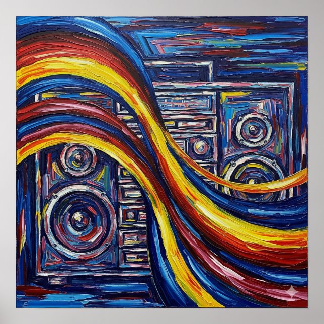 Poster Pintura de música abstrato (Frente)