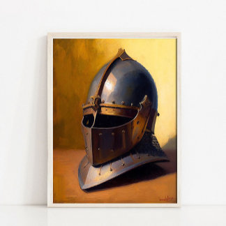 Poster Pintura de Natureza-Morta de Capacete Antigo, Pare
