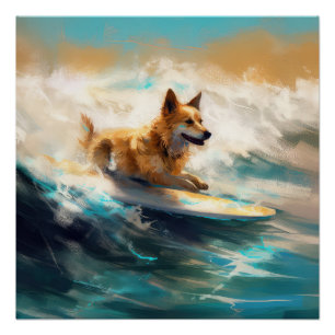 Póster Pintura de Navegação em Praia do Lapphund, Finland